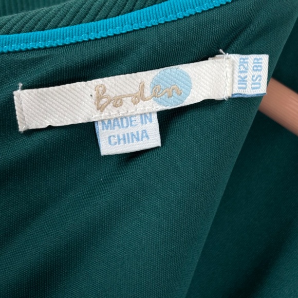 Boden Marisa Ottoman Dress 8 Emerald Green Christmas Midi Ribbed Holiday Formal - Picture 8 of 13